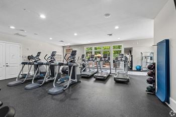 Fitness and weight training studio with precor